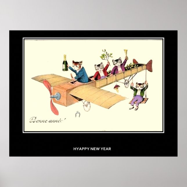 GOTT NYTT ÅR Vintageaffisch Poster (Framsidan)