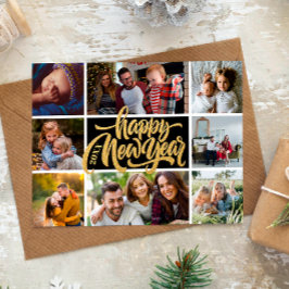 Gott nytt år-vykort för fotokollage vykort
