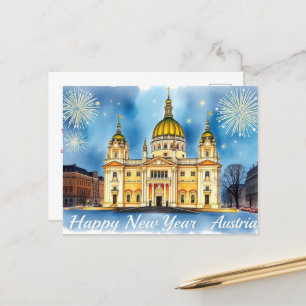 Gott nytt år Wien Österrike Festive Vykort