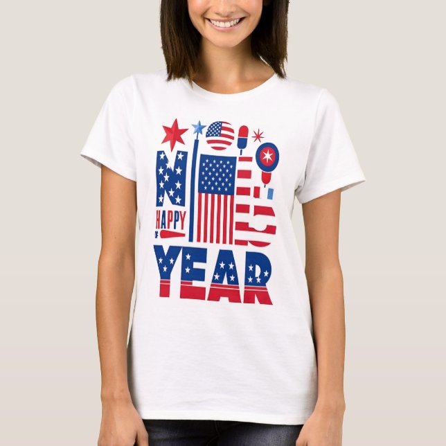 GOTT NYTT ÅR WOMAN S USA SHIRT T (Framsida)