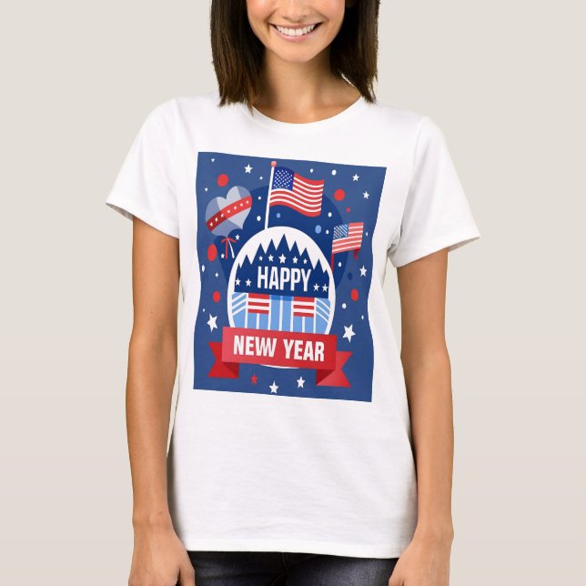 GOTT NYTT ÅR WOMAN S USA SHIRT T (Framsida)