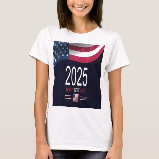 GOTT NYTT ÅR WOMAN S USA SHIRT T SHIRT (Framsida)