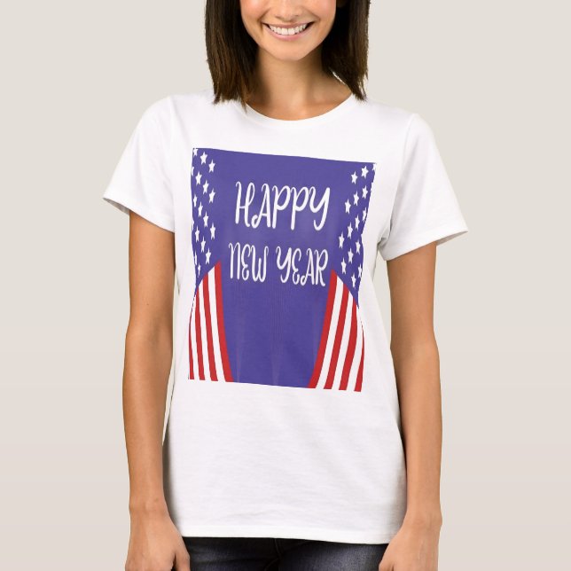 GOTT NYTT ÅR WOMAN S USA SHIRT T SHIRT (Framsida)