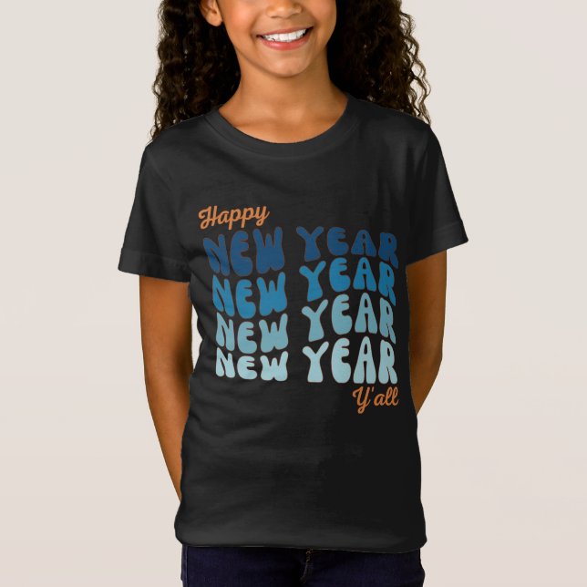 Gott nytt år Y'all 2024 Girls' T Shirt (Framsida)
