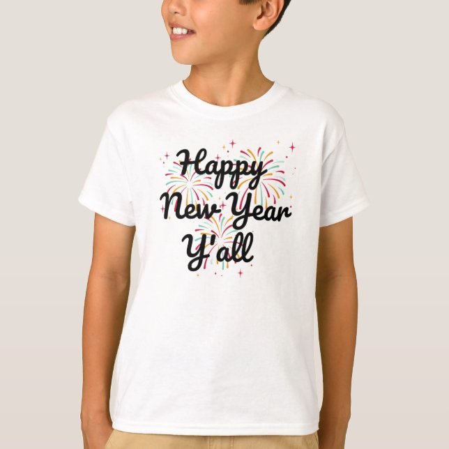 Gott nytt år Y'all T-Shirt (Framsida)