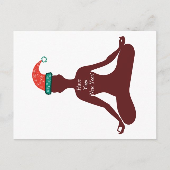 Gott nytt år Yoga-fotokort Helg Vykort (Framsida)