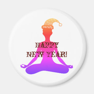 Gott Nytt År Yoga Meditation Dam Magnet