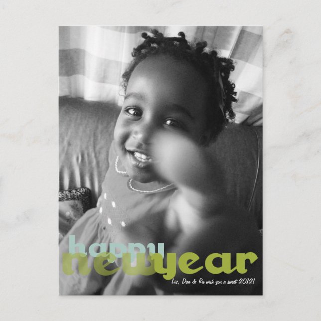 Gott nytt årfotovykort helg vykort (Framsida)