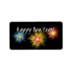 Gott nytt årfyrverkeri adressetikett