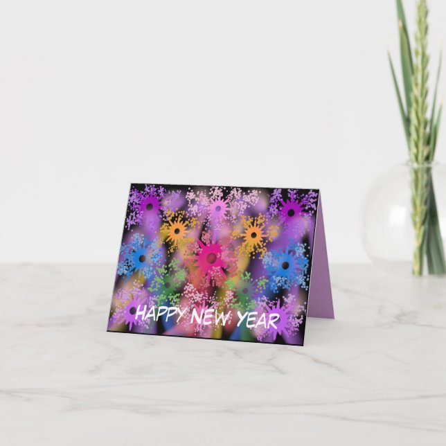 Gott nytt årfyrverkerikort helgkort (Framsida)