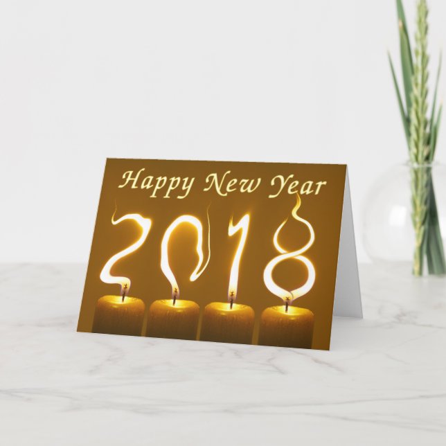 Gott nytt århälsningkort 2018 helgkort (Framsida)