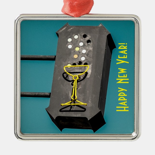 Gott nytt årjulprydnad julgransprydnad metall (Framsidan)