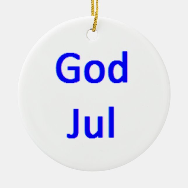 gott nytt jul julgransprydnad keramik (Framsidan)