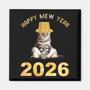 Gott nytt kattår 2026 magnet
