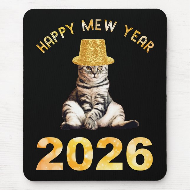 Gott nytt kattår 2026 musmatta (Framsidan)