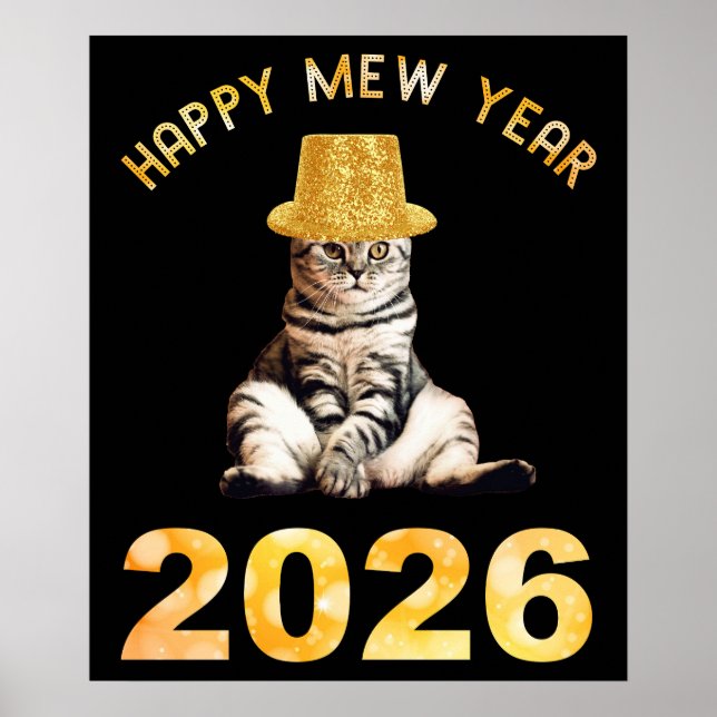 Gott nytt kattår 2026 poster (Framsidan)