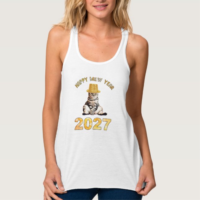 Gott nytt kattår 2027 linne med racerback  (Framsida)
