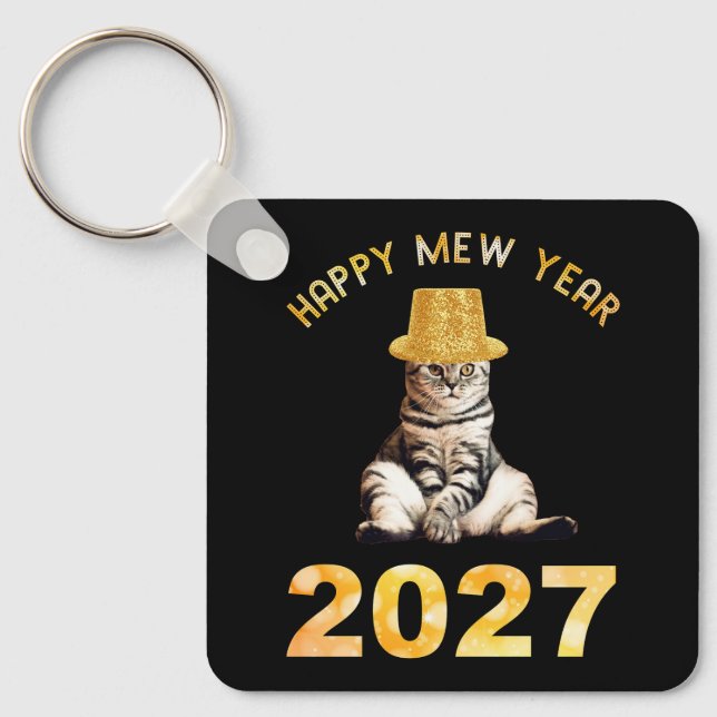 Gott nytt kattår 2027 nyckelring (Framsida)