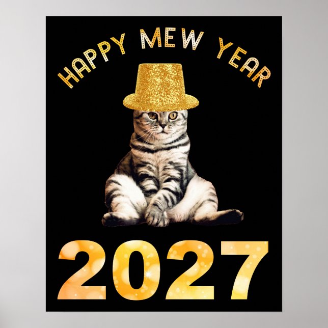 Gott nytt kattår 2027 poster (Framsidan)
