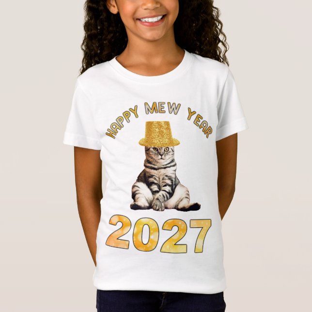 Gott nytt kattår 2027 t shirt (Framsida)