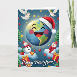 Gott Nytt Planetår! Greeting Card Tack Kort