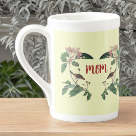 Gott Rosa Buds och Bird på Grenar för Mamma Benporslin Mugg