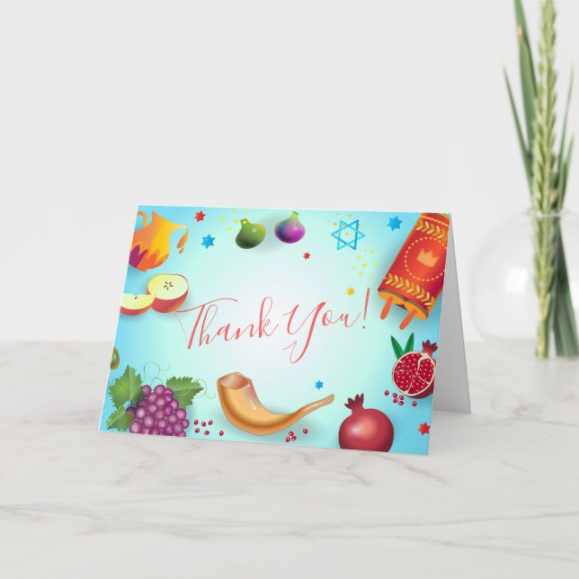 Gott Rosh Hashanah judiskt nyår Honung & Äpple Tack Kort (Framsida)