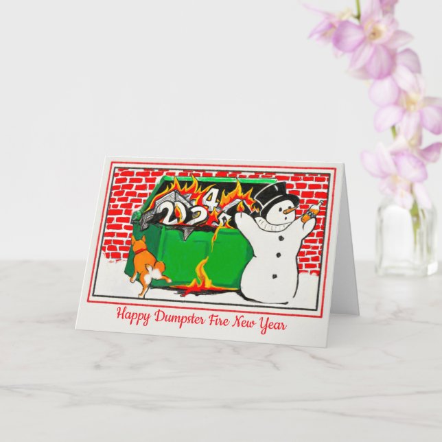 Gott soptraskbrand nytt år kort (Orkide)