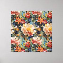 Gott sötat Tzxtured Flowers och Ro Canvastryck