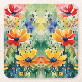 Gott sötningsmedel Blommor och Ro Underlägg Papper Kvadrat