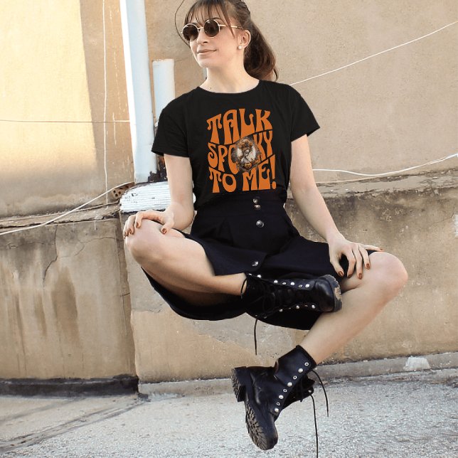 Gott tal som jag fick pumpkin Witch Halloween T Shirt (Talk Spooky to Me Halloween Queen Spooktacular Design)