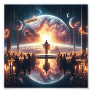 Gott tänkande: Jesus i Cosmic Harmony" Fototryck