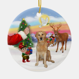 Gott till en Golden Retriever (K) Julgransprydnad Keramik