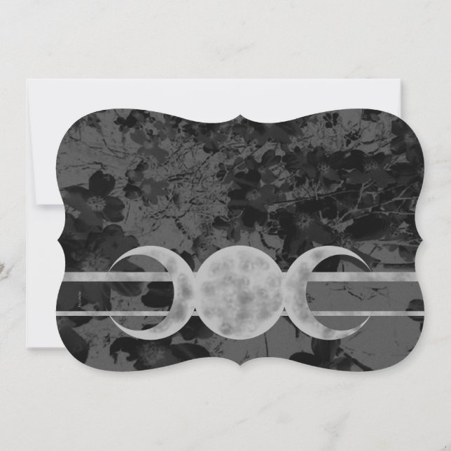 Gott trippel Måne Blommigt Bröllop Handfastesteg Inbjudningar (Baksida)