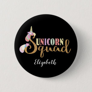 Gott Unicorn Squad Guld Glitter Rainbow Knapp