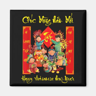 Gott vietnamesiskt nyår Chuc Mung Nam Moi Tet Ho Magnet