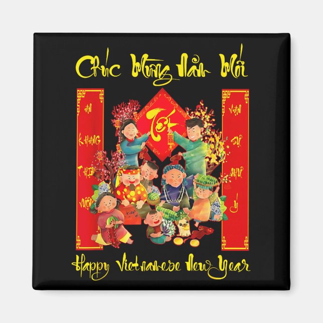 Gott vietnamesiskt nyår Chuc Mung Nam Moi Tet Ho Magnet (Framsidan)