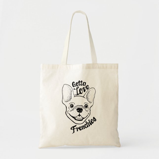 Gotta Kärlek Frenchies - Budget Tote Bag Tygkasse (Framsidan)