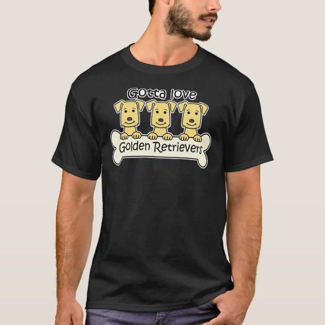 Gotta Kärlek Golden Retrievers T Shirt (Framsida)