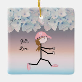 Gotta Springa Female Running Blommigt Ceramic Orna Julgransprydnad Keramik