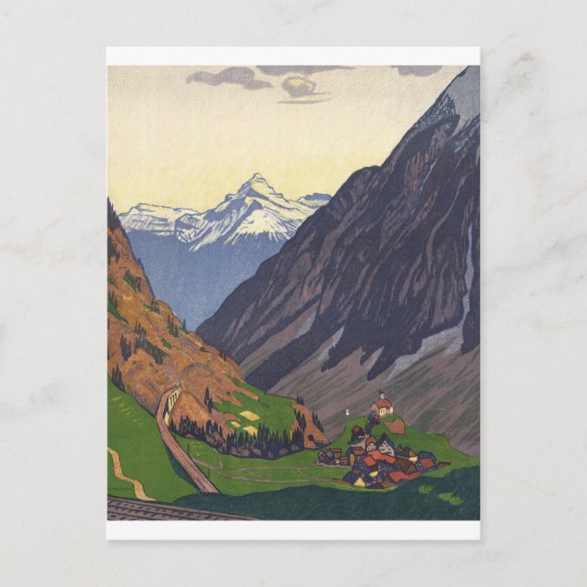 Gotthard Pass bergspass i Alpernorna Vykort (Framsida)