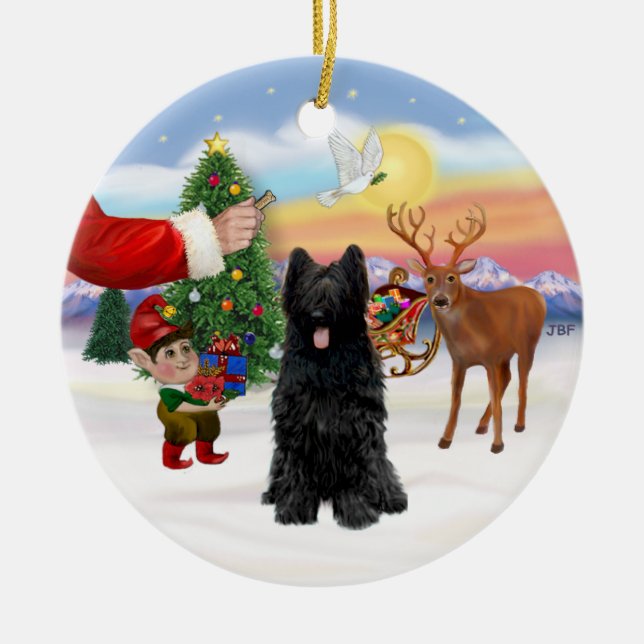 Gottis åt en svart briard julgransprydnad keramik (Framsidan)