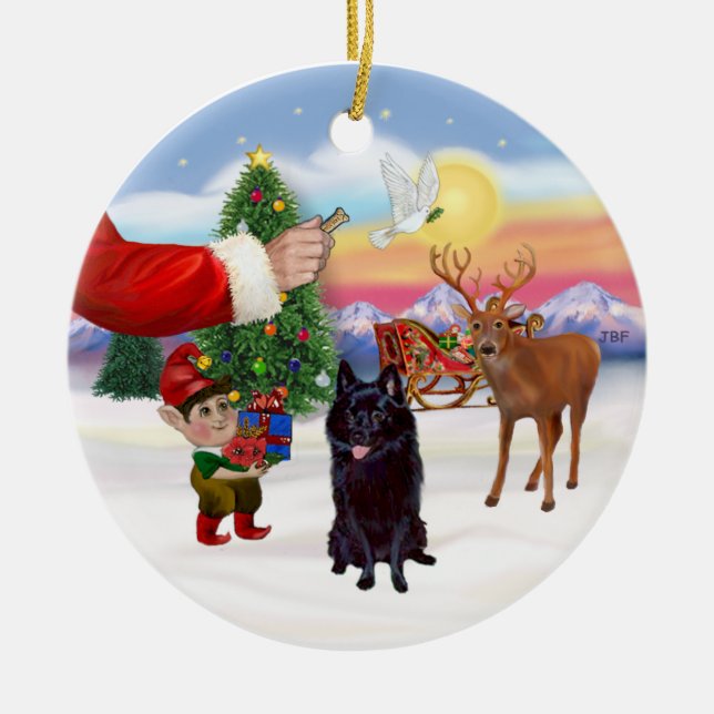 Gottis för en Schipperke Julgransprydnad Keramik (Framsidan)