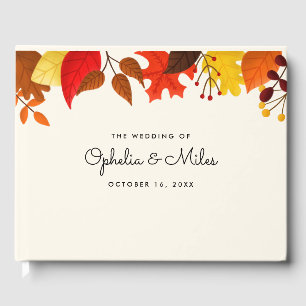 Gouache Höst löv Fall Wedding Gästböcker