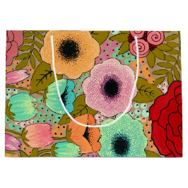 Gouache-målad konst Blommor Trädgård