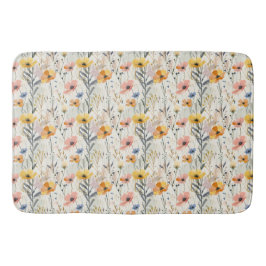 Gouache Meadow Flowers Mönster Badrumsmatta