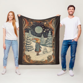 Gouache Vintage Retro-jul Fleecefilt