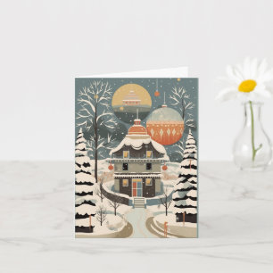 Gouache Vintage Retro-jul Kort