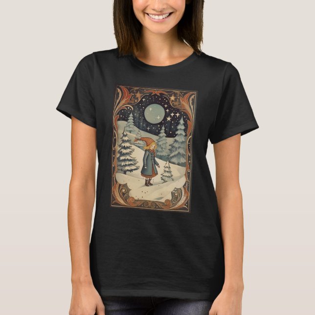 Gouache Vintage Retro-jul T Shirt (Framsida)