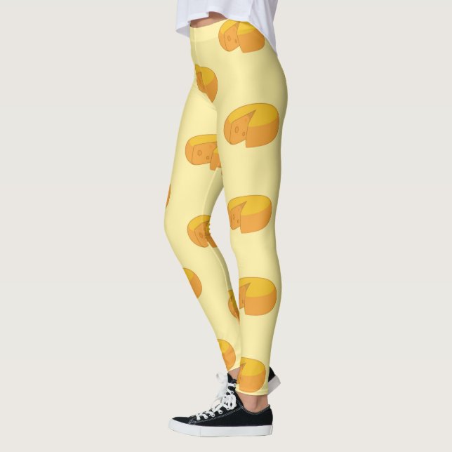 Gouda Cheese Rounds Dutch Foodie Gastronomy Leggings (Vänster)
